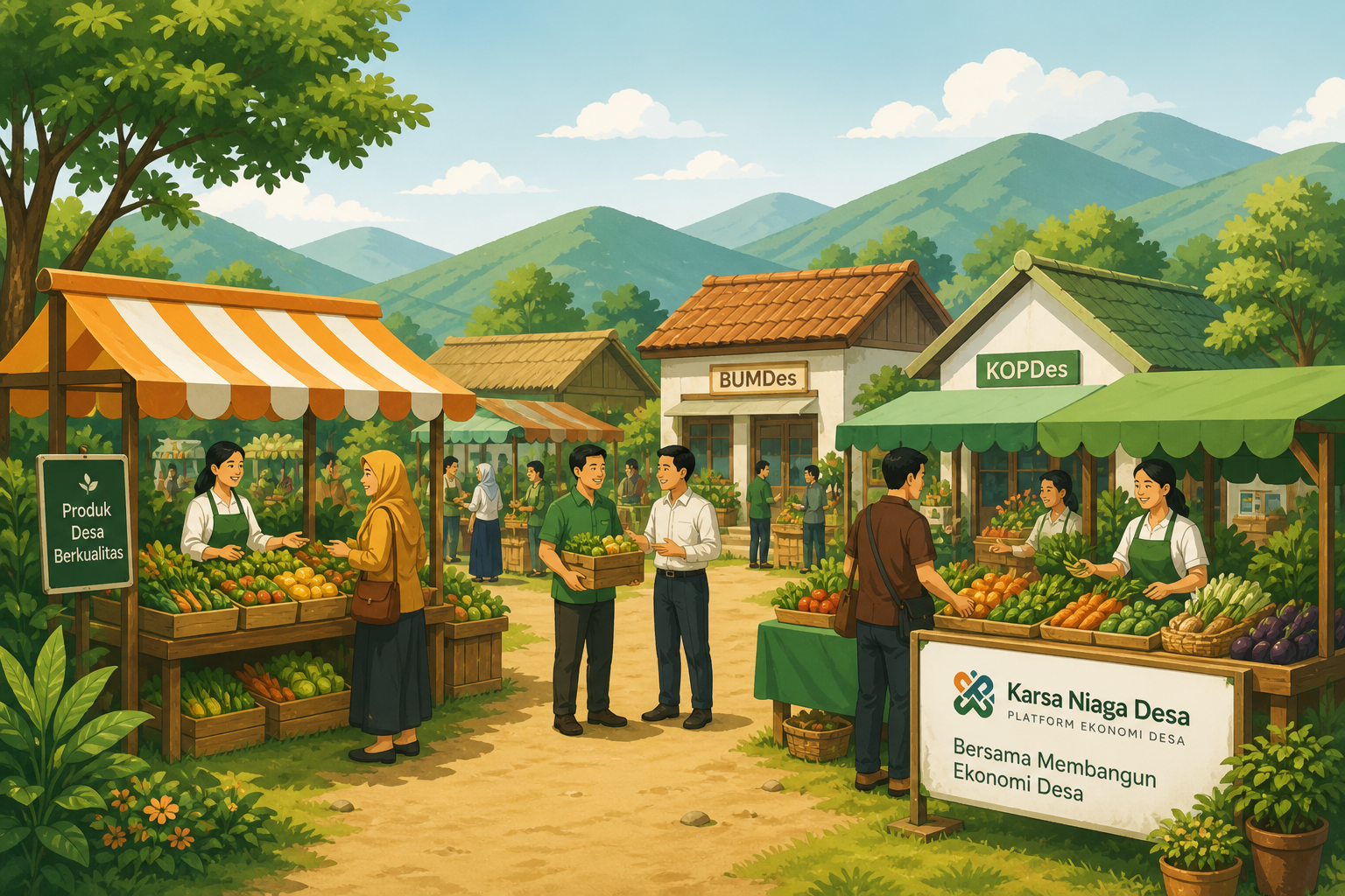 Ilustrasi pasar desa